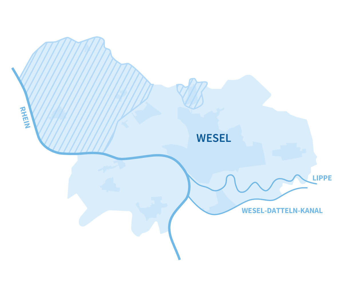 Versorgungsgebiet der Stadtwerke Wesel